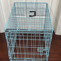 Blue Metal Dog Pet Crate 24”x17” and 19” tall Just $10