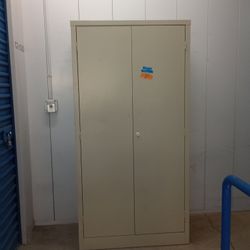 Solid Metal Storage Cabinet With 3 Shelves