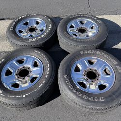 (4) 18” Chevy / GMC Wheels 275/70R18 Firestone