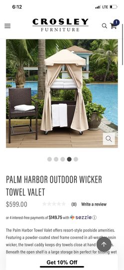 Outdoor Pool Towel Valet Rack with Waterproof Cover Poolside Towel Caddy Movable PE Rattan Wicker Storage Organizer for Pool Outdoor for Sale in Yorba Linda CA OfferUp