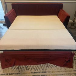 Red velvet sofa bed