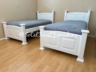 White Twin Bed And Mattress