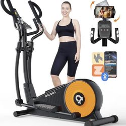 Elliptical Machine, Elliptical Exercise Machine with 16-Level Resistance&Hyper-Quiet Magnetic Driving System, Elliptical Machine for Home with LCD Mon