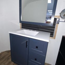 Vanity With Sink And Mirror 