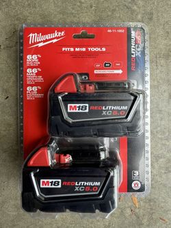 Milwaukee 5.0 Two Pack Batteries 