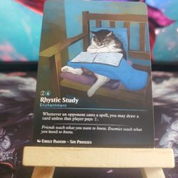 Magic The Gathering Custom Proxy Rhystic Study (Cute Cat)