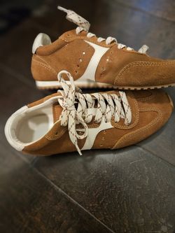 Larroude Brown Suede Retro Sneakers