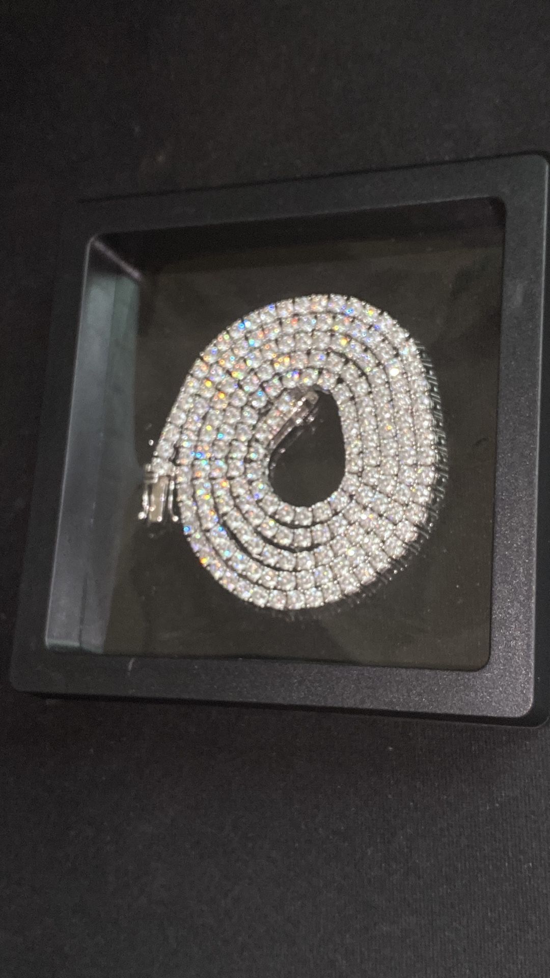 Moissanite Chain 925 Silver 22 Inch 3mm