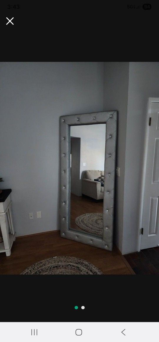 Big Silver Mirror With Jewels