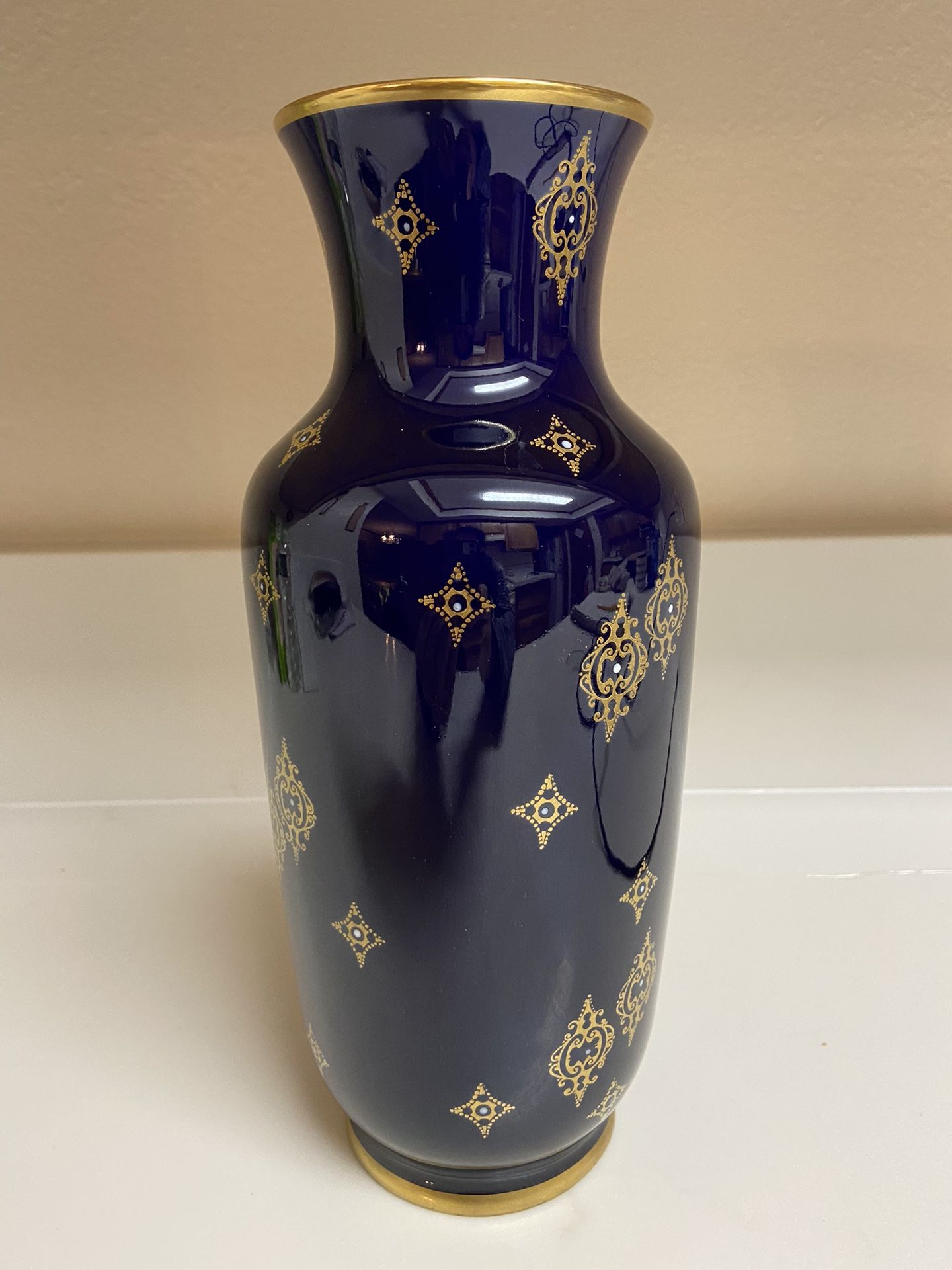 Vintage Echt Kobalt Flower Vase 10 1/2” Made In Germany