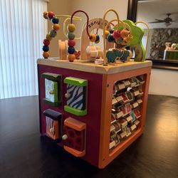 Wooden Activity Cube Baby Toddler Toy – Bead Maze Learning Center