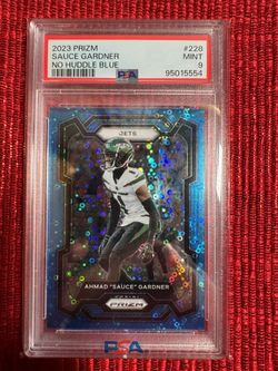 AHMAD “SAUCE” GARDNER NO HUDDLE BLUE 2023 PRIZM  65/95 