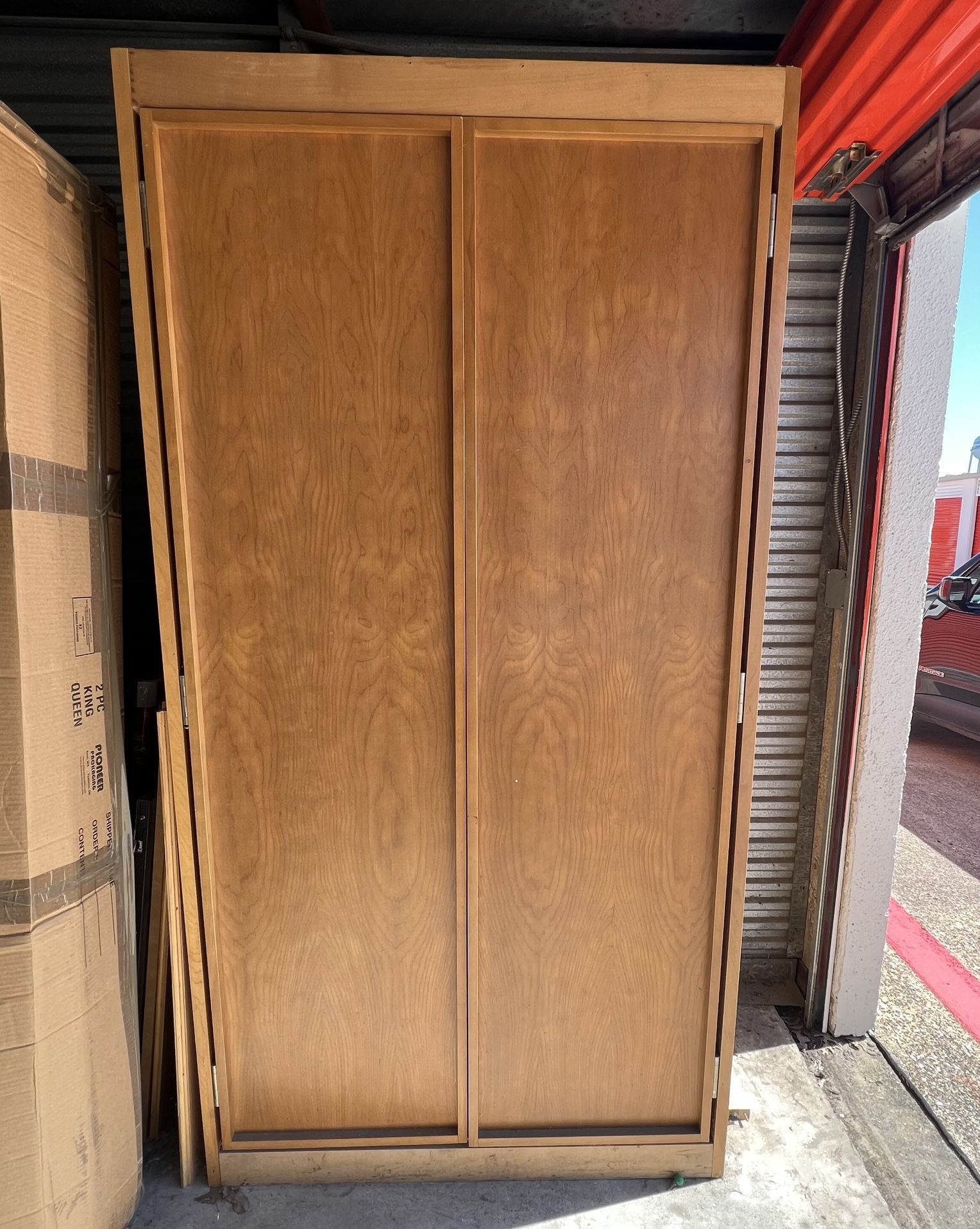 7ft Wood Storage Cabinet