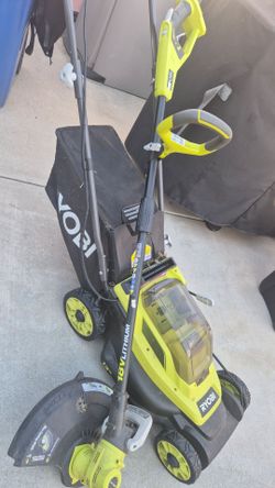 RYOBI ONE+ 18V Cordless Yard Bundle - 13" Lawn Mower & String Trimmer