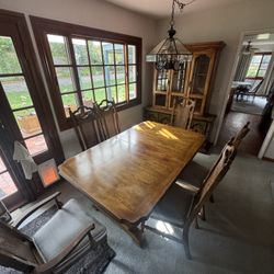 Wood Table With Inserts. Beautiful Solid Wood. Has Been Covered Majority Of It’s Life (will Include Cover)