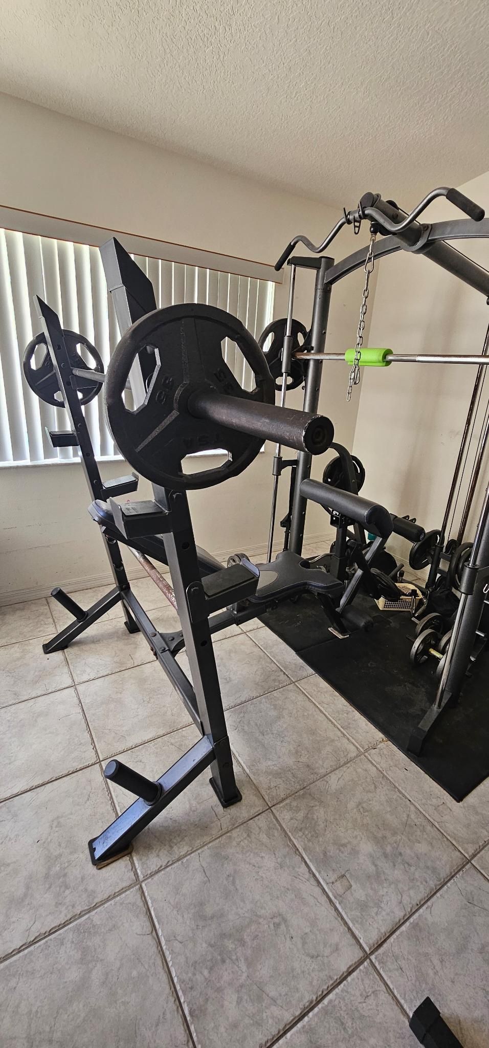 Home Gym Set - 700 lbs Weights, Smith Machine, Power Tower, Benches