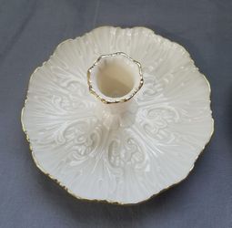 Lenox Ivory 24Kt Gold Trim Candle Holder