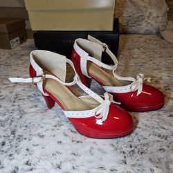 Red Retro Heels Size 8.5