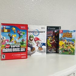 4 Video Game Case ONLY Lot (GameCube, Wii, Switch) - Mario Kart Wii & MORE