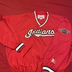 Indians pullover Starter jacket LG