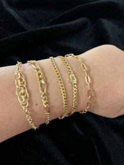 18K Gold Bracelet Collection – Sizes 7”–7.5”