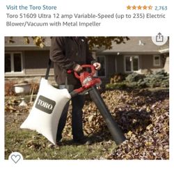 Toro leaf  Blower And Vac Put To 235mph