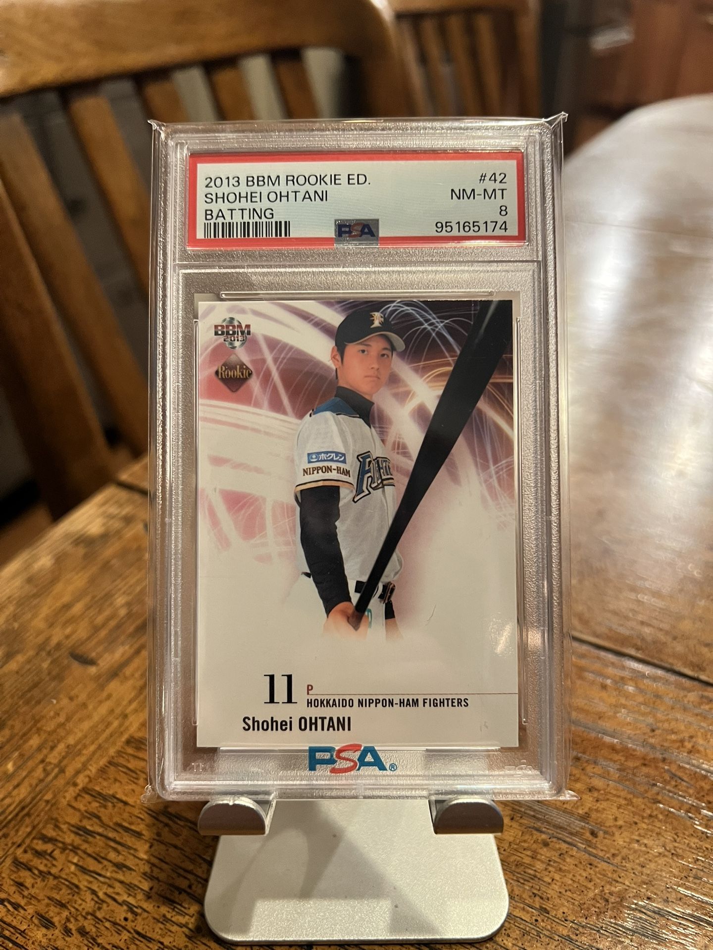 2013 BBM Rookie Edition Shohei Ohtani #42 Batting Variation PSA 8 RC