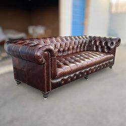 Restoration Hardware Cambridge Leather Sofa Delivery Available 