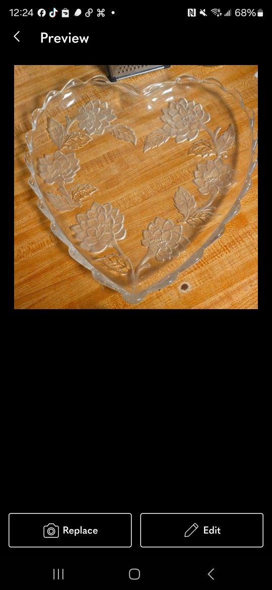 Glass Heart Food Display
