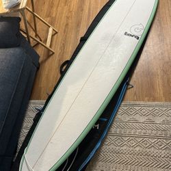 LIKE NEW- Torq 8ft Tet Pinline Teal blue Hardboard Longboard Surf Board