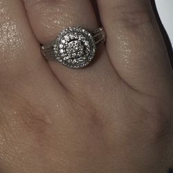10k White Gold Engagement Ring