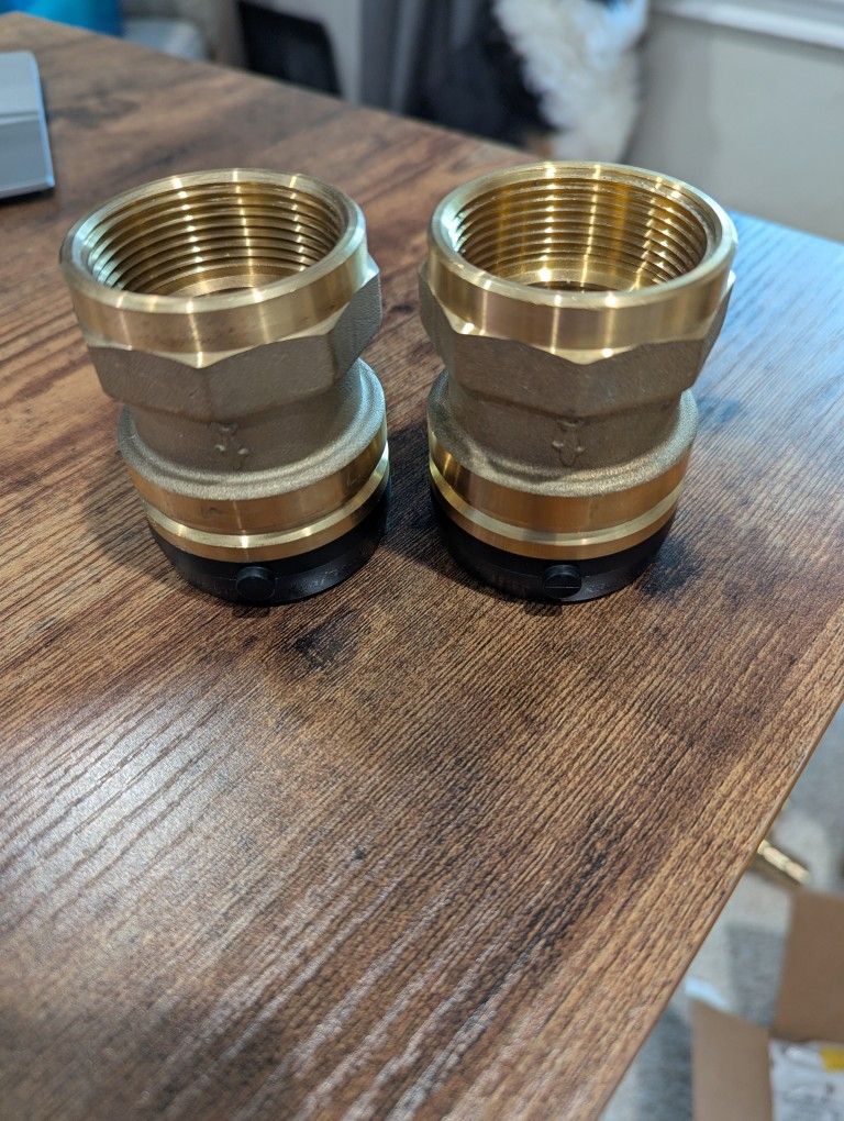 SharkBite 1-1/2" Push To Connect FIP Brass Adapter Fitting (Qty 2)