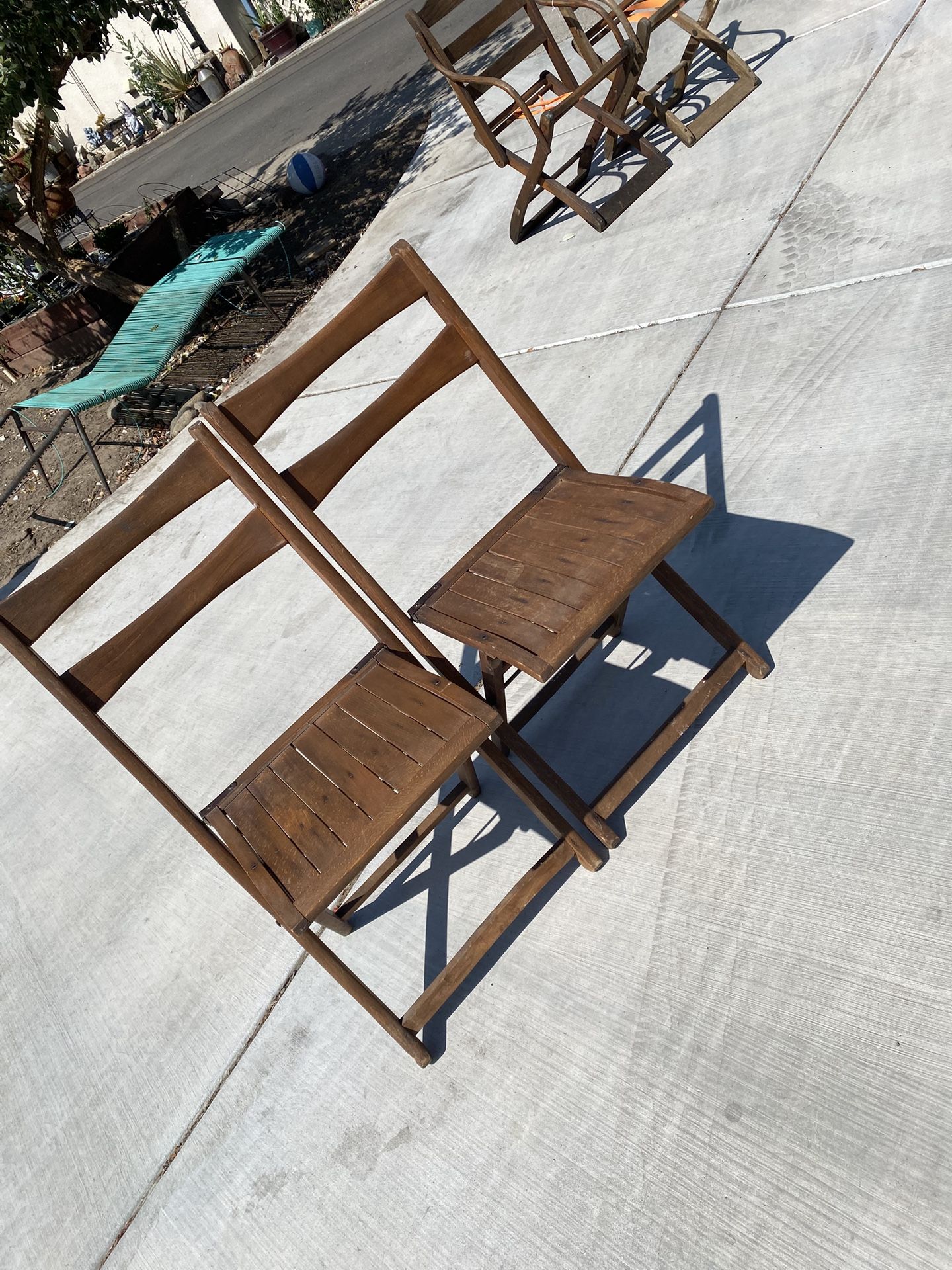 Mid-Century Wood Slat Folding Chair made in Occupied Japan