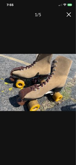 Size 9.5 Like New Vintage Roller Skates Melody All American Beige Suede