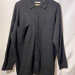 Men’s Zara XL Black oversized button-up shirt 