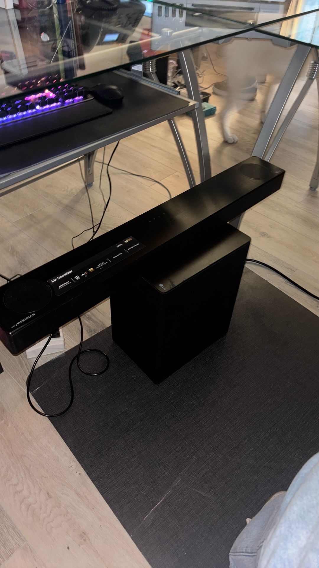 LG SN7R Dolby Atmos Soundbar + Wireless Subwoofer (SP9B-W) – Meridian Audio – Works Perfectly