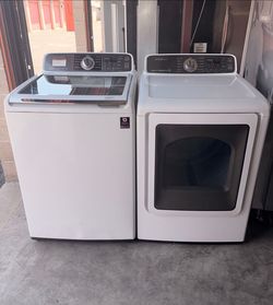 White Samsung Washer And Electric Dryer Matching Set