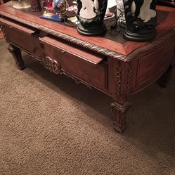Executive desk very large and heavy three large cabinets behind it to go with it and one chair
