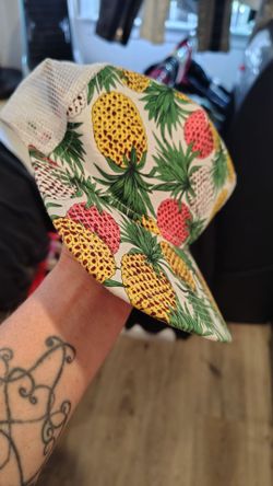 Crown Pineapple Print Mesh Trucker Hat - Adjustable Snapback