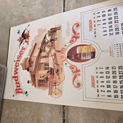 Vintage 1978 Budweiser Calendar Anheuser-Busch Brewery Carriages & Trucks History 