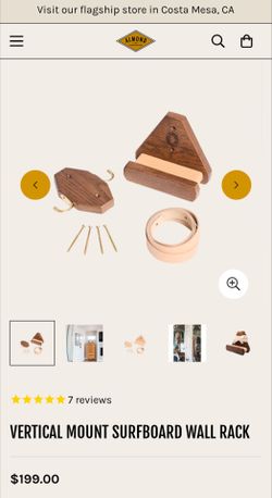 Almond Vertical Mount Surfboard Wall Rack