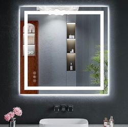 30" LED Bathroom Mirror, Frontlit & Backlit, Anti-Fog