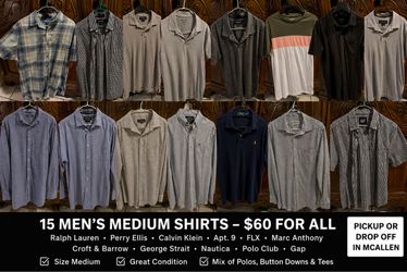 15 dress shirts size medium