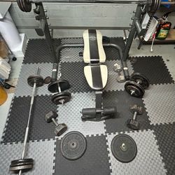 Golds Gym Bench + Set