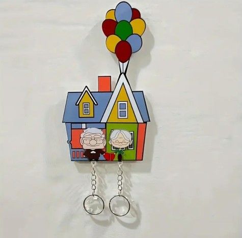 Up Key Holder... 2D Acrylic Balloon House Set. Disney UP Keychain Key Holder