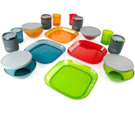 GSI Outdoors - Infinity 4 Person Deluxe Nesting Table Set Multicolor Durable, Break Resistant Plates