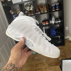 Brand new Triple white Nike foamposite shoes