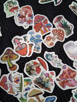 Mushroom glow in the dark  stickers  -  100 for  $8