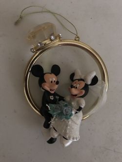 Disney Mickey And Minnie Wedding Ring Ornament