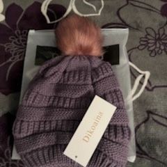 Beanie Purple And White